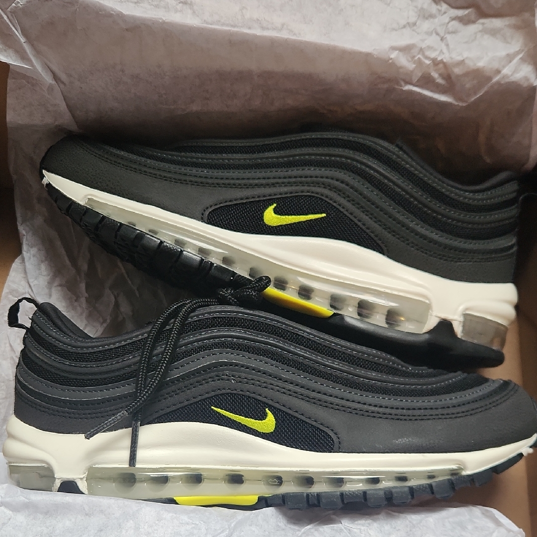 Brand New Nike Mens Black And Yellowsz 75 Air Max 97 Shoes
